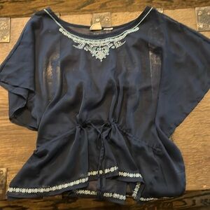 Blue Sheer mesh top from Mudd